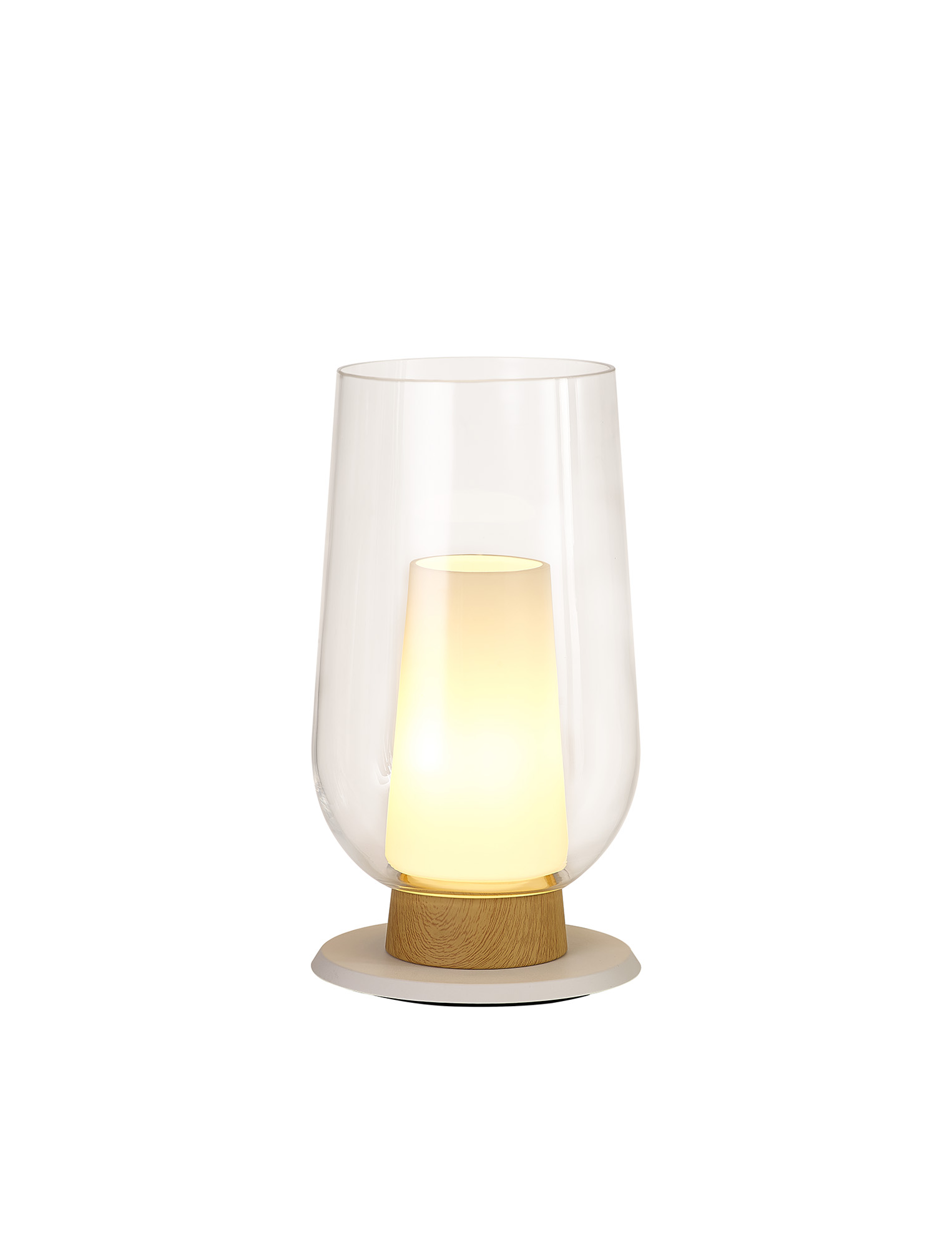 M8281  Nora Table Lamp 1 Light E27 White/Wood